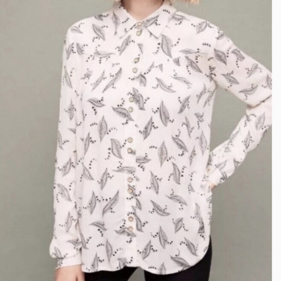 ANTHROPOLOGIE Leaf Blouse - Picture 1 of 9